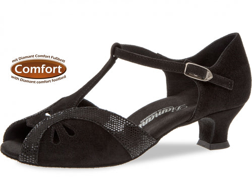 Diamant 019-011-208 Comfort Black Suede/Python Print