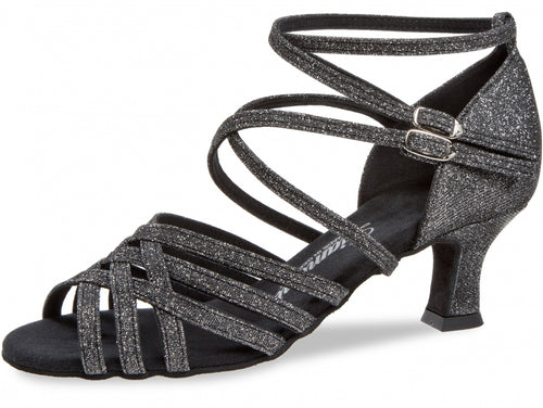 Diamant 108-036-519 Black Silver Brocade  2inch Latino Heel Narrow Fit