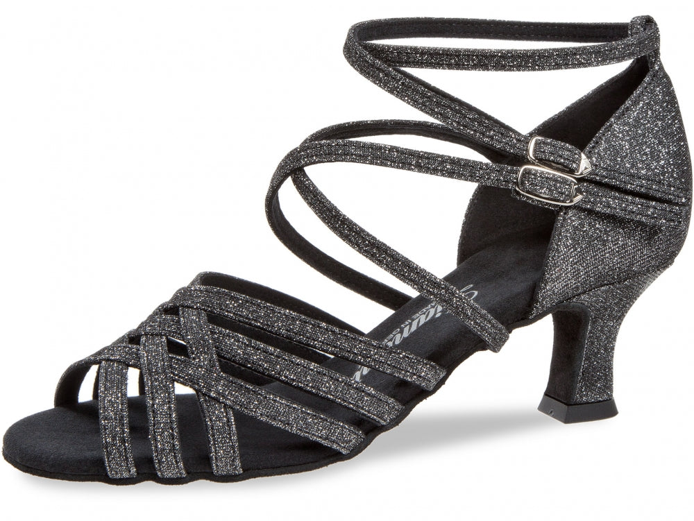 Diamant 108-036-519 Black Silver Brocade  2inch Latino Heel Narrow Fit