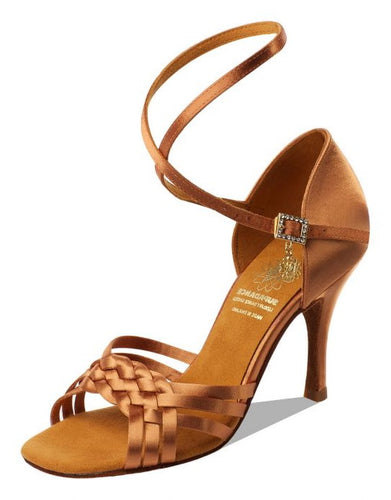 Supadance 1178 Dark Tan Satin open toe sandal