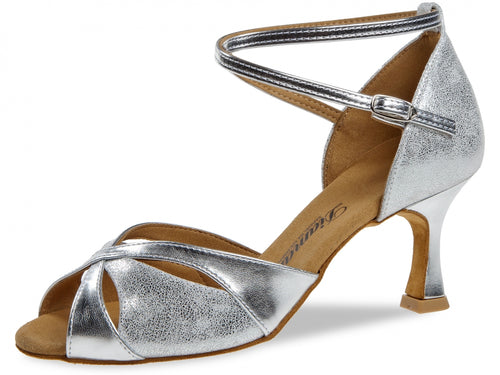 Diamant 141-087-463 Silver Synth/Antique Suede 2.5inch Flared Heel