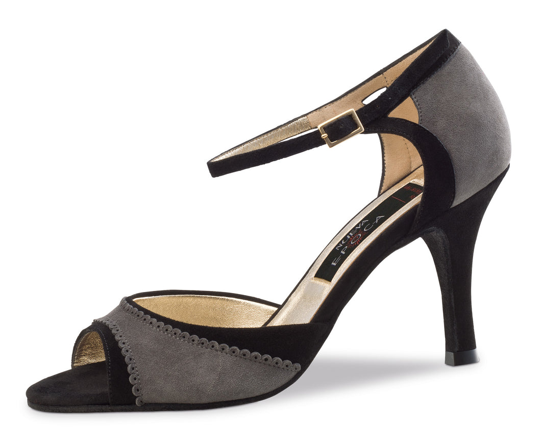 Nueva Epoca - Alessia Goatskin Suede Grey/Black