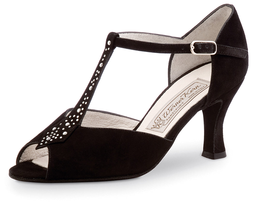 Werner Kern - Claudia black suede t-strap