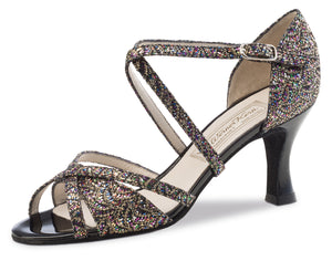 Werner Kern - July multi brocade/black patent heel